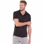 Men's Tek Gear DryTek Polo in black color is ready for customization
