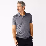 Men's Tek Gear DryTek Polo in gray color is ready for customization