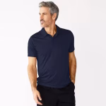 Men's Tek Gear DryTek Polo in navy color is ready for customization