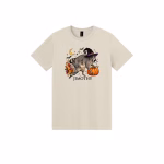 Funny Jimothy Halloween sweatshirt shown in sand color