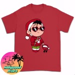 Baby Benito Christmas T-Shirt in red color, showcasing the holiday-themed design.