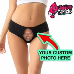 Custom printed panties front view with personalized face photo
