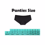 Custom face panties sizing chart offered by Hollywood Prints