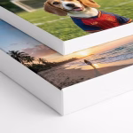 Custom canvas without edge printing showing unprinted canvas material wrapped around the frame