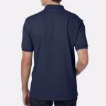 Hanes Men’s EcoSmart Jersey Polo in Navy color back view