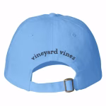 Light blue back side view of custom Vineyard Vines baseball cap.