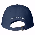 Navy back side view of custom Vineyard Vines baseball cap.