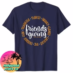 Friendsgiving Friends & Family Thankful T-Shirt in navy