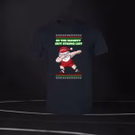 Cute wrestling santa shirt by Hollywood Prints in black