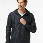 Independent Trading Co men's lightweight windbreaker full zip jacket available for custom printing