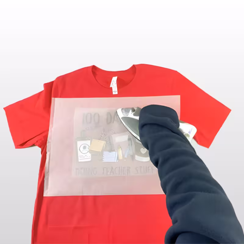 Step 1 DTF instructions pressing with an iron