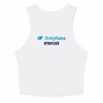 Custom OnlyFans Creator Promo Crop Top Racer Tee in White