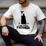 Man wearing an I Am Their Father Shirt featuring a funny Darth Vader inspired dad design, perfect Father’s Day t-shirt for sci-fi dads and movie fans.