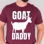 Funny Goat Daddy Father’s Day shirt in red on man