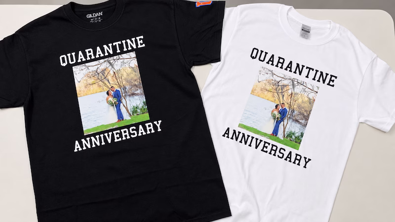 Full color photograph printed as a DTF transfer and applied to a cotton T-shirt
